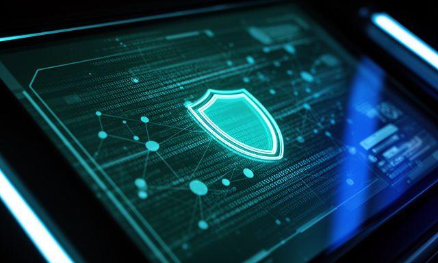 Secure data visualization with modern blue interface